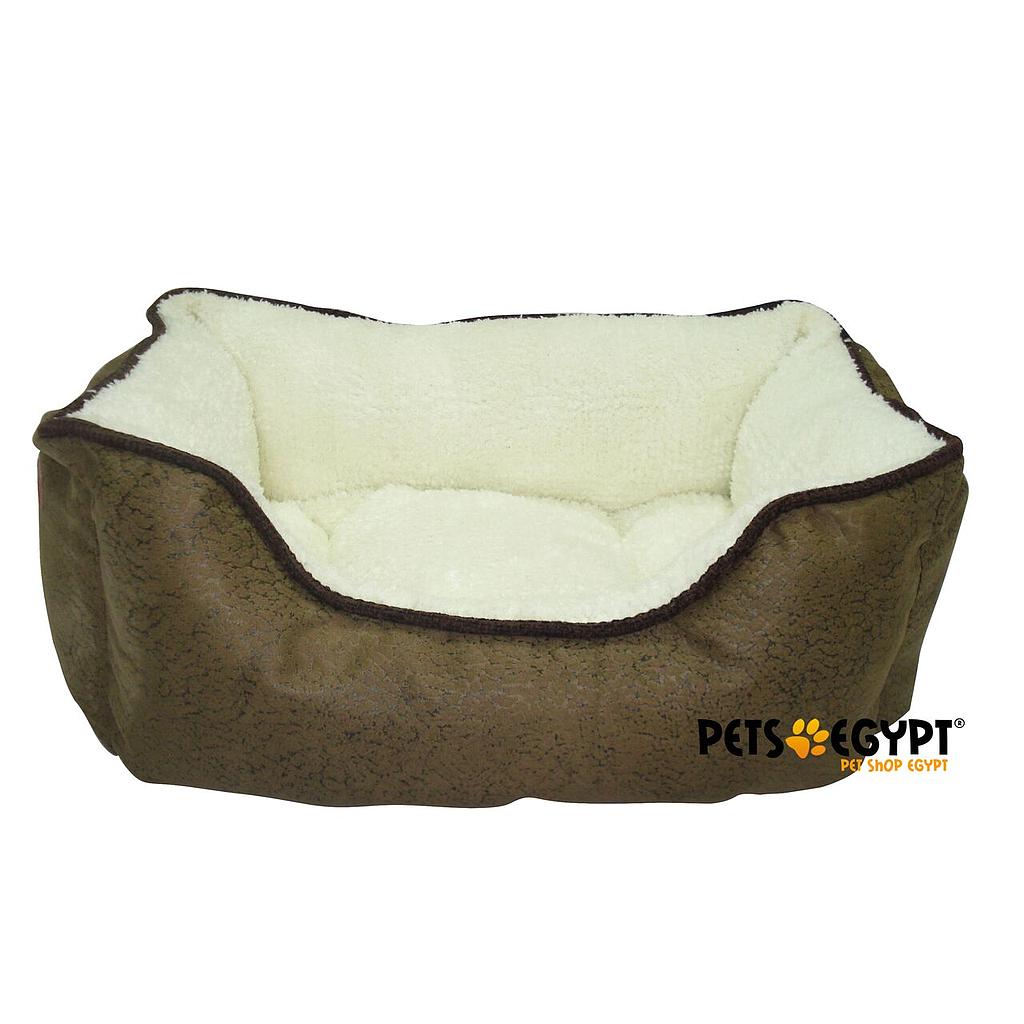 Dog moda Bed 60 x 40 cm ( Brown Leather/Fur)