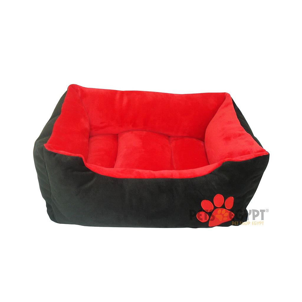 Dog moda Bed 60 x 45 cm (black/Red Fur)