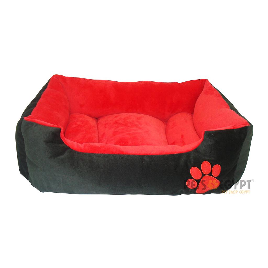 Dog moda Bed 70 x 50 cm (black/Red Fur)