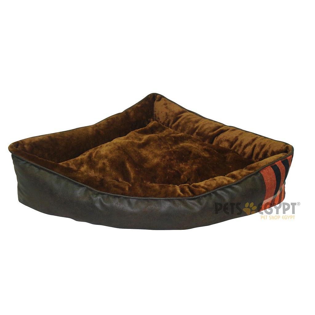 Dog moda Triangle Bed 100 x 75 x75 cm ( Brown Leather/Brown Fur)