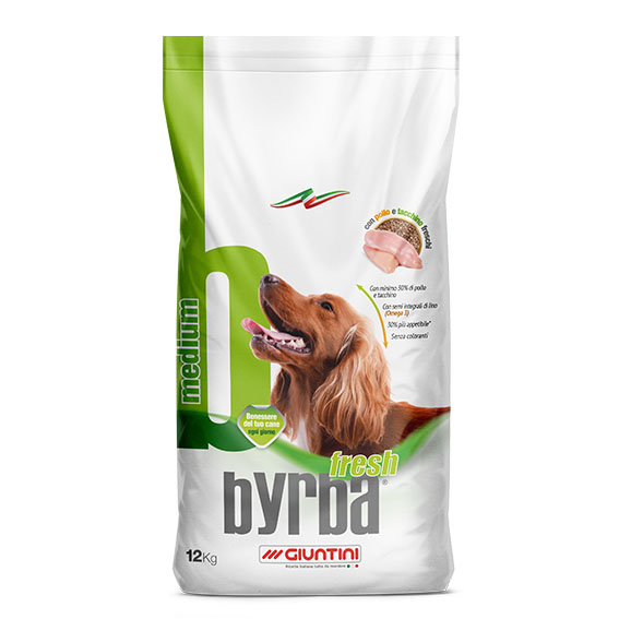 Byrba Fresh Medium Complete Food For Medium Adult Dogs 12 Kg