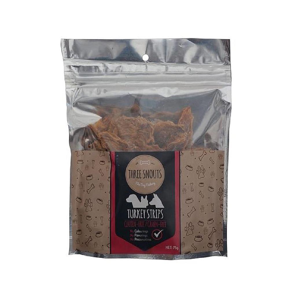 Three Snouts Turkey Strips 75g