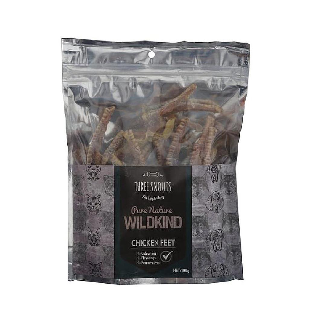 Three Snouts-Pure Nature WILDKIND Chicken Feet 100g