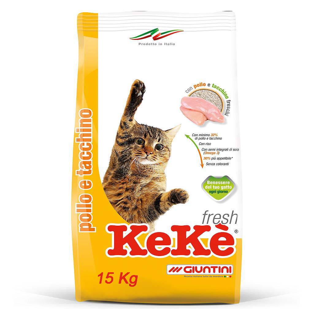 Keke Fresh Chicken and Turkey Cat Food 15kg