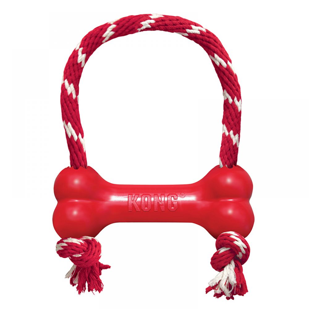 Kong Goodie Bone with Rope XS - Red