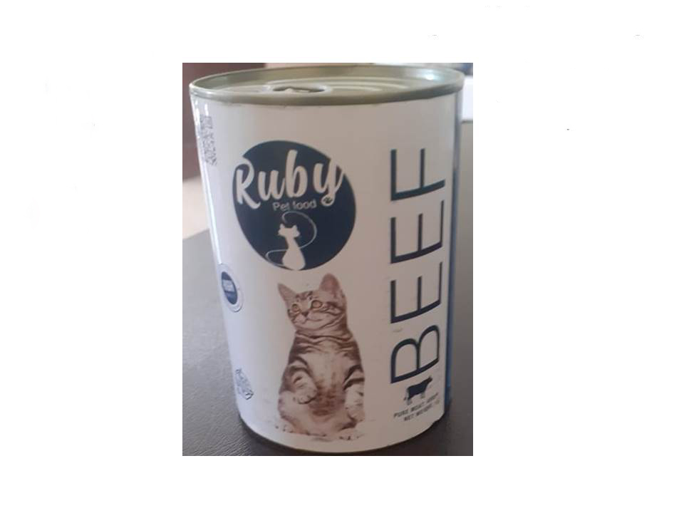 Ruby Wet Food Cans For Cats With Beef 400g 