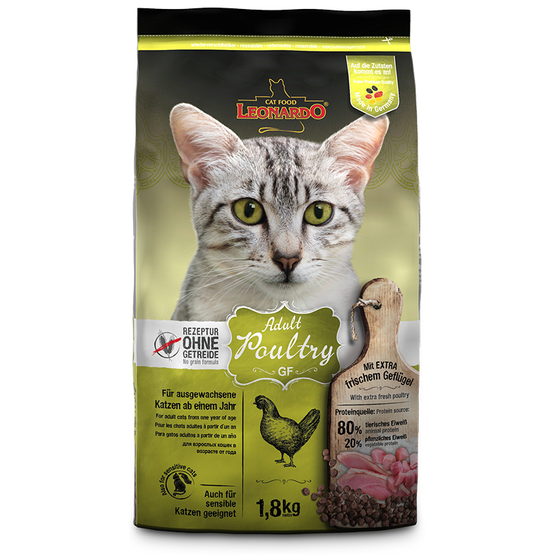 Leonardo Adult Poultry Grain Free Cat Dry Food 1.8 Kg