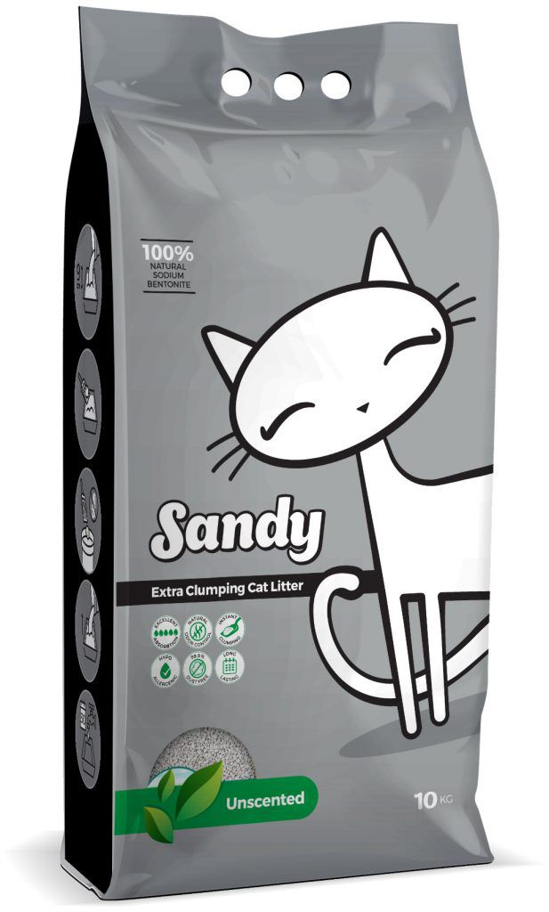 Sandy Extra Clumping Cat Litter - Unscented 10 Kg
