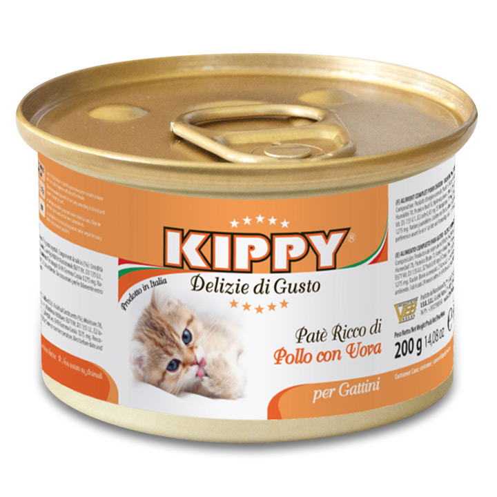 Kippy Patè Wet Food For Kitten Rich in Chicken With Eggs 200 g