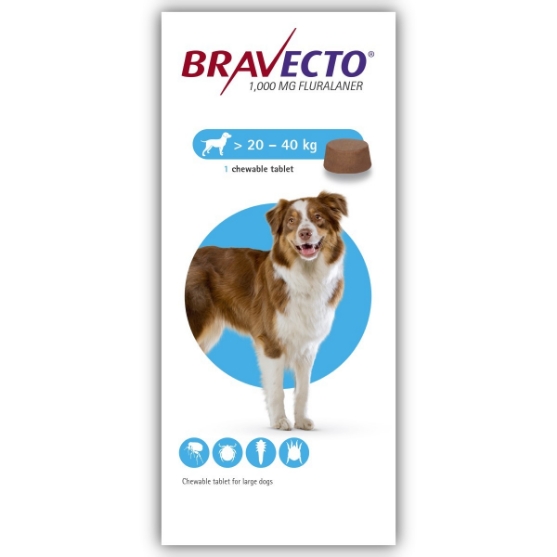 Bravecto Chewable Tablet For Large Dogs 20 - 40 Kg X 1 Tablet