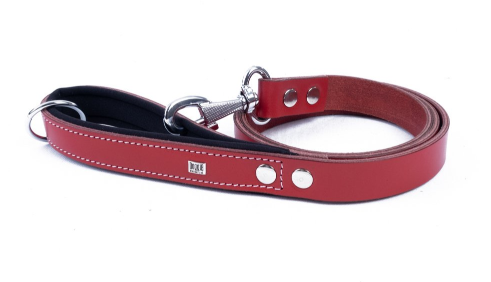 Doggie Comfort Leather Leash (2x140cm)