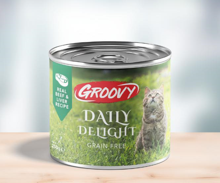 Groovy Daily Delight Grain Free Real Beef & Liver Recipe Wet Cat Food 250 g