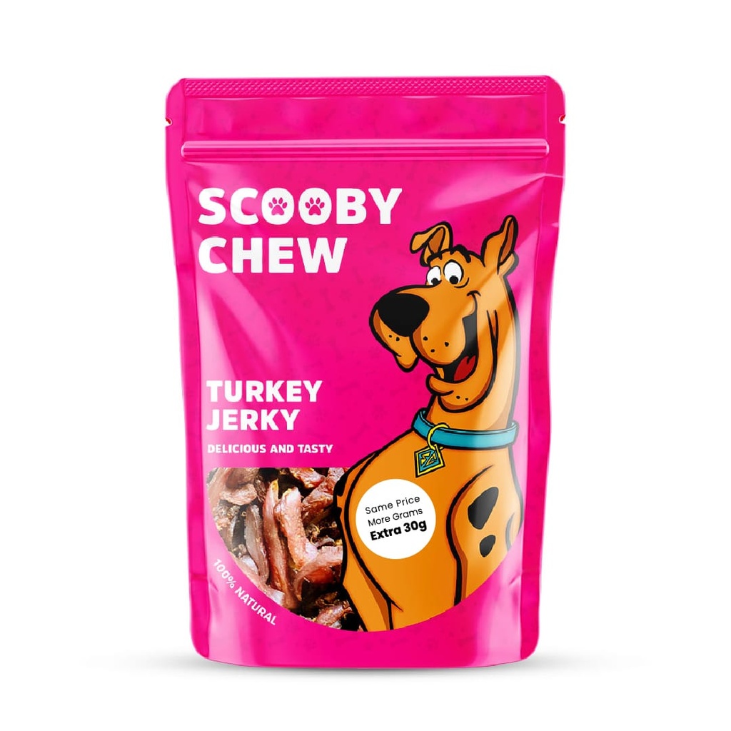 Scooby Chew  with Turkey Jerky Dog Treats 120g + Extra 30g Free