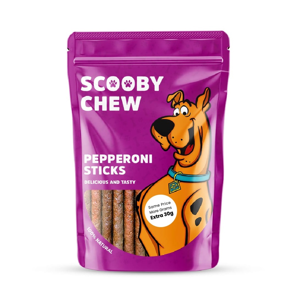 Scooby Chew  with Pepperoni Sticks Dog Treats 120g + Extra 30g Free