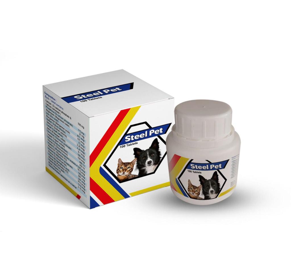 Steel Pet Tablets for Dogs and Cats 100 Tablets