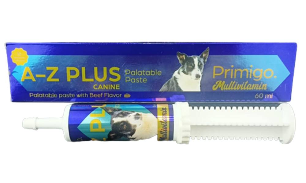 Expiry 4-2025 Primigo Multivitamin A–Z Plus Canine Palatable Paste With Beef Flavor 60 ml For Dogs