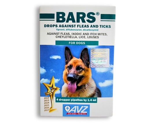 [9076] BARS® Flea & Ticks Drops For Dogs 10 Kg (1 pipette) best by 6/2024