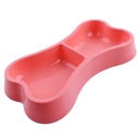 Nunbell bowl  bone shape Food and water pink