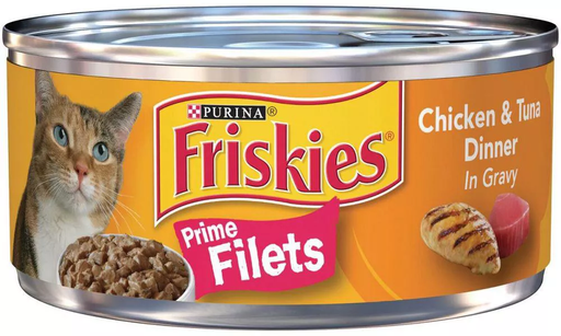 [0446] Purina Friskies Prime Filets With Chicken & Tuna Dinner in Gravy Adult Cat Wet Food 156 g