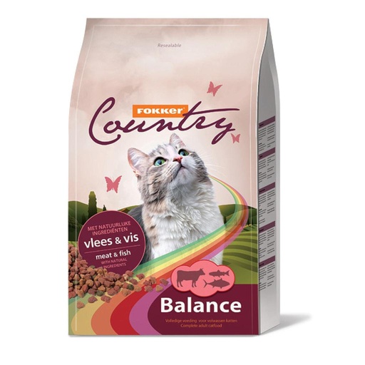 [7104] Fokker Country Balance Meat & Fish Cat Dry Food 10Kg