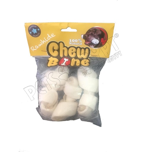 [8221] Chew Bone Knotted Rawhide 12Cm 3 Pieces