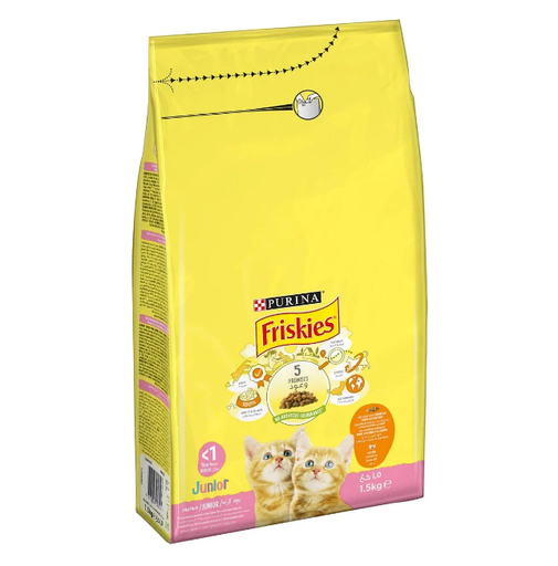 [3143] Purina Friskies Junior With Chicken & Turkey & Milk & Vegetable Cat Dry Food 1.5 kg 