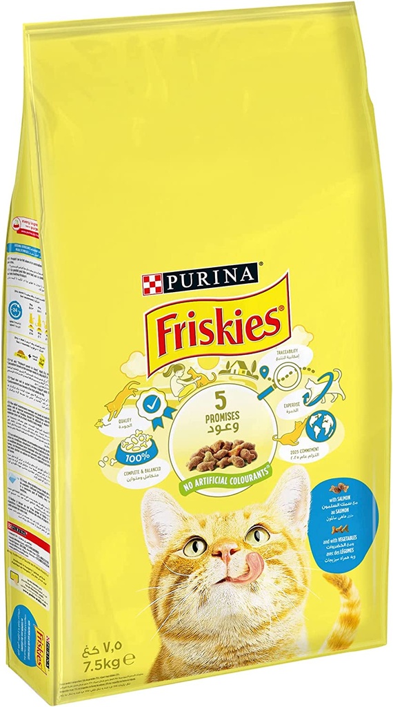 Purina Friskies With Salmon Vegetable Cat Dry Food 7.5 kg