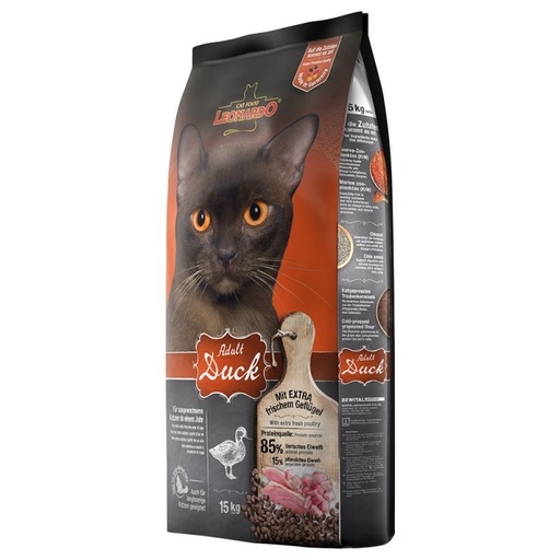 [8330] Leonardo Adult Duck Cat Dry Food 15 Kg