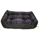Dog moda Bed 95 x 72 cm (Dark Brown Leather/Karo)