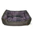 Dog moda Bed 85 x 63 cm (Dark Brown Leather/Karo)