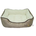 Dog moda Bed 70 x 50 cm ( Beige Leather/Fur)
