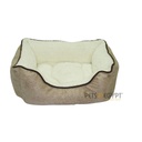 Dog moda Bed 60 x 40 cm ( Beige Leather/Fur)