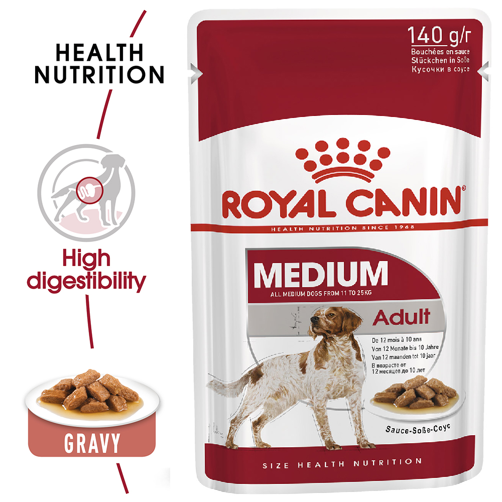 Royal Canin Medium Adult Pouch Gravy 140g 