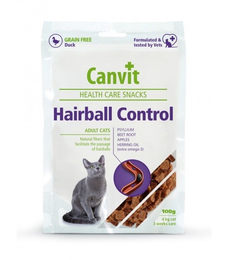 [4083] Canvit Health Care Snacks Hairball Control For Adult Cats ( Duck ) 100 g