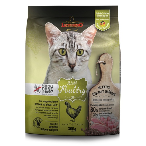 [8606] Leonardo Adult Poultry Grain Free Cat Dry Food 300 g