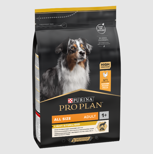 [3779] Purina Pro Plan All Size Adult Dog Light / Sterilised Rich in Chicken 3 Kg