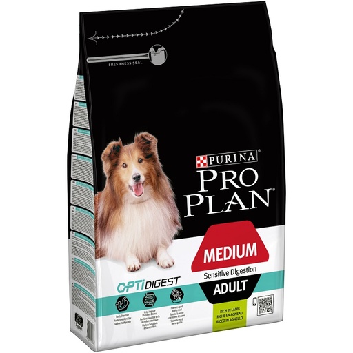 [4798] Purina Pro Plan Medium Adult Dog Sensitive Digestion Opti Digest Rich in Lamb 3 Kg