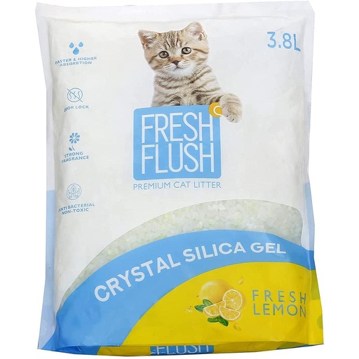Fresh Flush Crystal Silica Gel Cat Litter - Scented 3.8 L