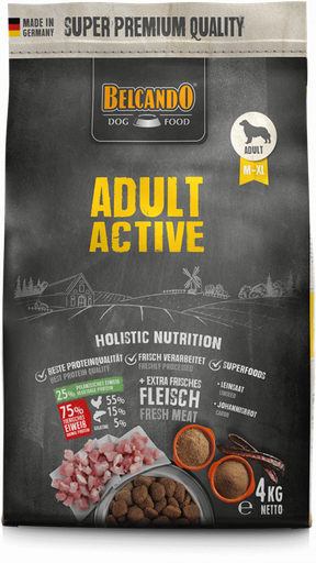 [7513] Belcando Adult Active ( M-XL ) Holistic Dog Dry Food 4 Kg