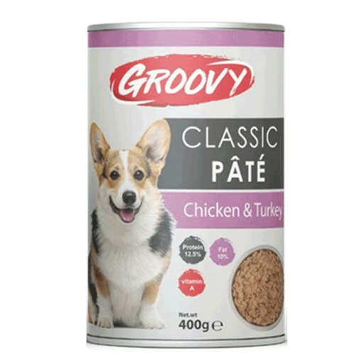 Groovy Classic Pate Adult Dog Wet Food Cans 400 g