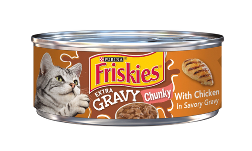 [3292] Purina Friskies Extra Gravy Chunky With Chicken in Savory Gravy Adult Cat Wet Food 156 g