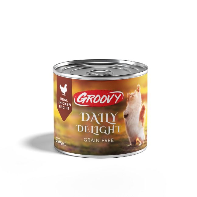 Groovy Daily Delight Grain Free Real Chicken Recipe Wet Cat Food 250 g