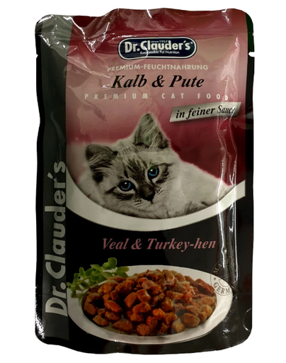 [1192] Dr.Clauder's Selected Pearls Veal & Turkey Adult Cat Wet Food 100 g