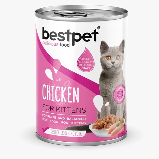 [1159] bestpet Kitten With Chicken Wet Food Cans 400 g