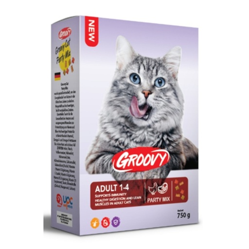 [5087] Groovy Party Mix With Chicken & Meat Adult Cat Dry Food 750 g