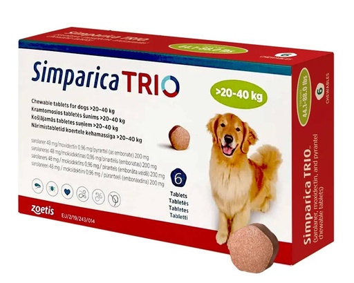 [3652] Simparica Trio Chewable Tablet for Dogs (20 - 40 Kg) X 1 Tablet