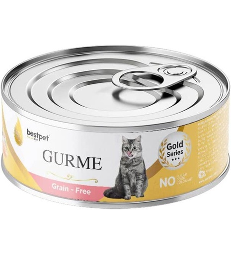[3542] bestpet Gurme Grain - Free With Salmon Sterilized Adult Cat Wet Food Cans 100 g