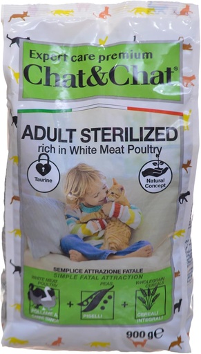 [7750] Expert Chat & Chat Taking Care Adult Sterilized Cat Food With Chicken & Turkey 900 g