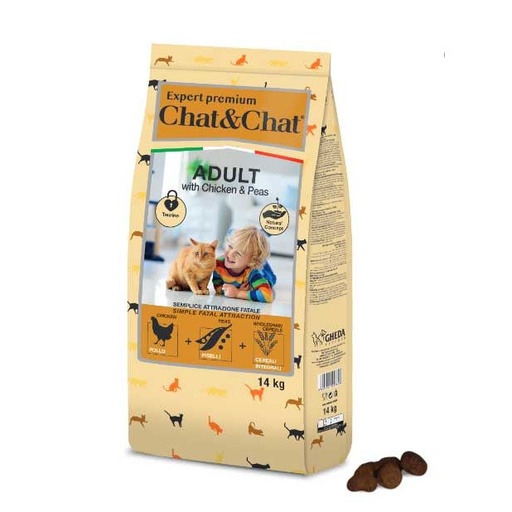 [7628] Expert Chat & Chat Adult Cat Food ًWith Chicken & Peas 14 Kg