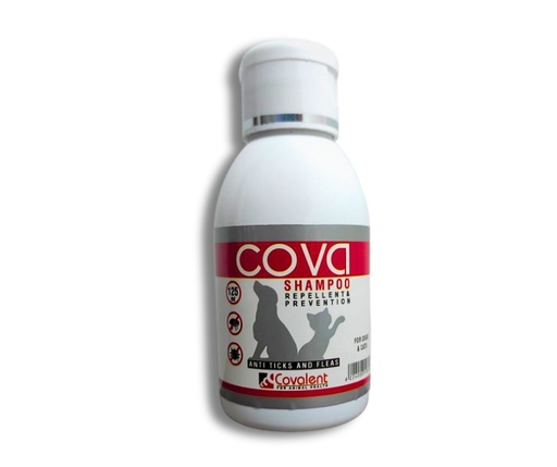 [7591] Cova Shampoo Red Anti Ticks & Fleas For Dogs & Cats 125ml 